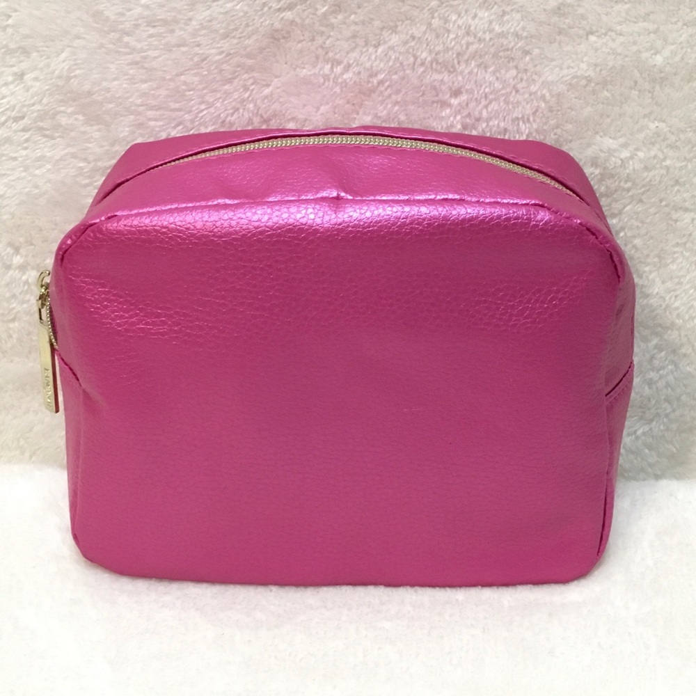 😎 Lancôme Paris Large Hot Pink~Gold Cosmetic Travel Bag